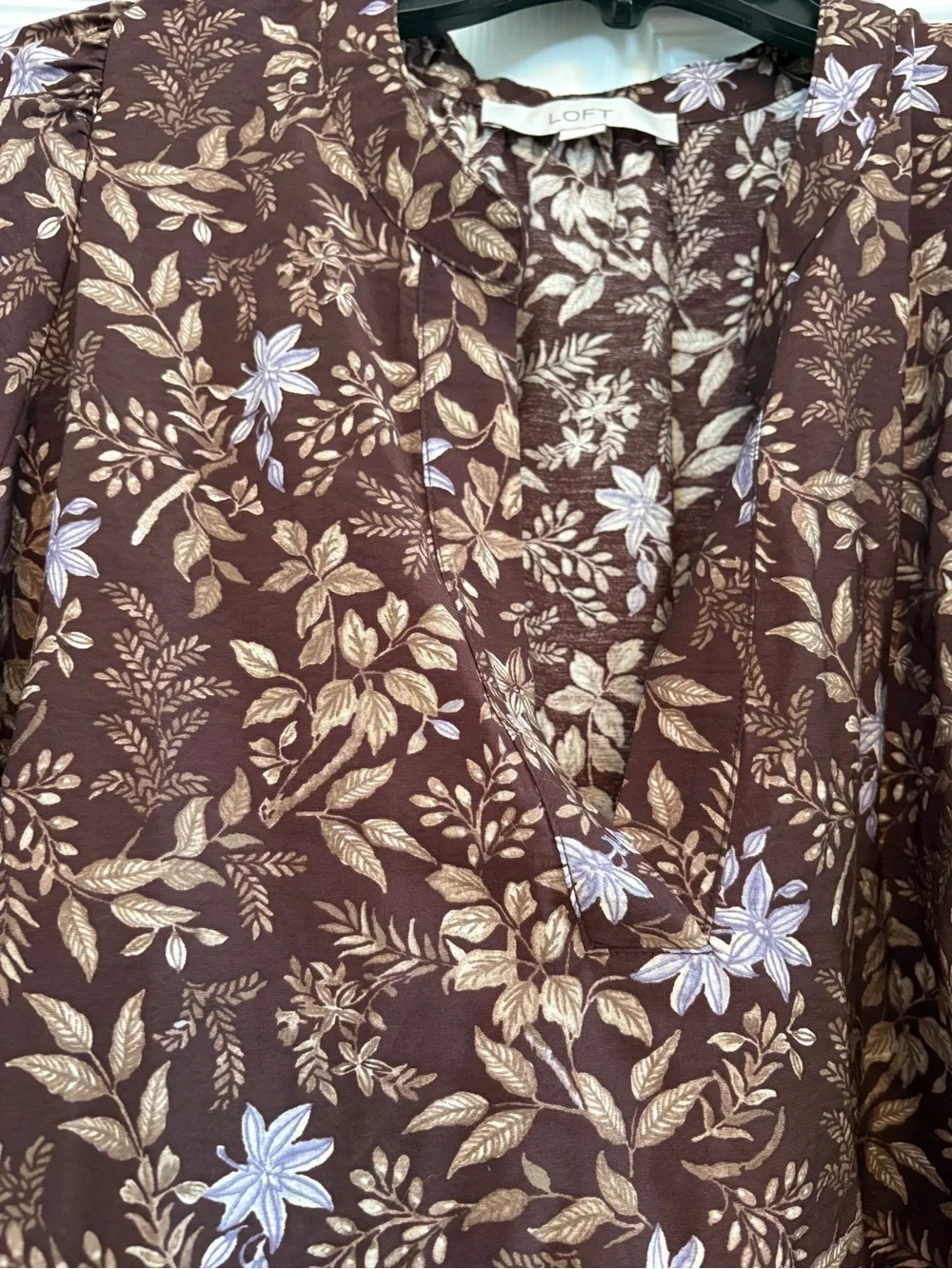 LOFT Fall Floral V-Neck Blouse